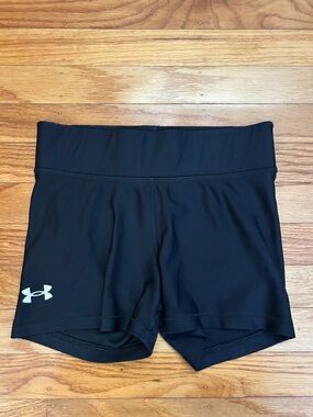 Under Armour Black Women's Running Shorts with White Logo